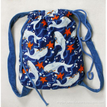 100% cottoncustomized reactive printing beach towel bag wholesale